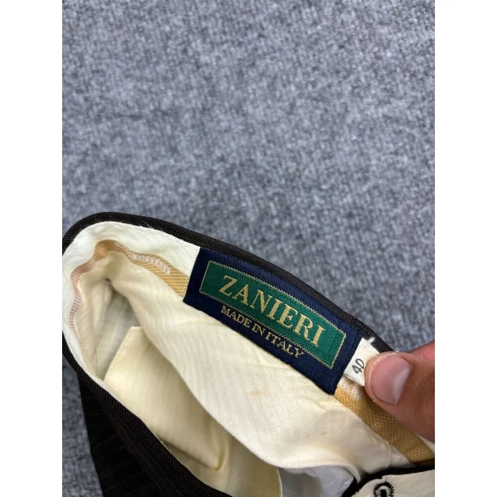 Zanieri 2 Piece Suit Men's 52 Jacket W38 x L31 Pants Brown‎ 100% Wool Italy Made